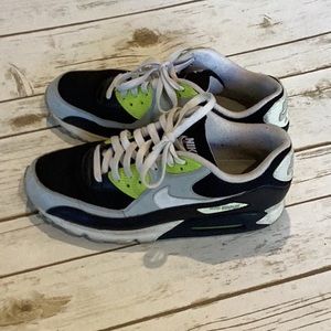 Nike Air Max 90 Shoes Mens 9.5 black, white, volt yellow